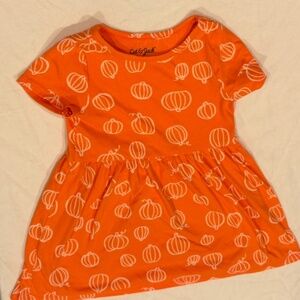 Cat & Jack orange pumpkin dress 3T, short sleeve, autumn, fall, Halloween